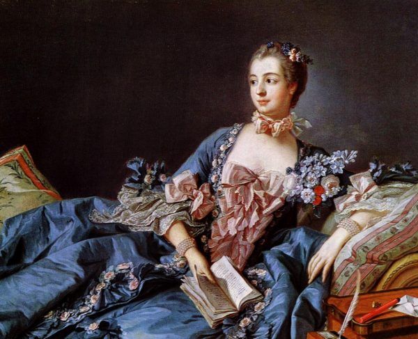 Duczek lozański spędził dzieciństwo "na kolanach" tej pięknej pani, królewskiej kochanki, Madame de Pompadour. Obraz Françoisa Bouchera (źródło: domena publiczna).