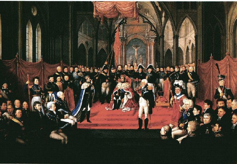 Uroczysta koronacja Jeana Baptiste'a Bernadotte'a. Obraz autorstwa Jacoba Muncha.
