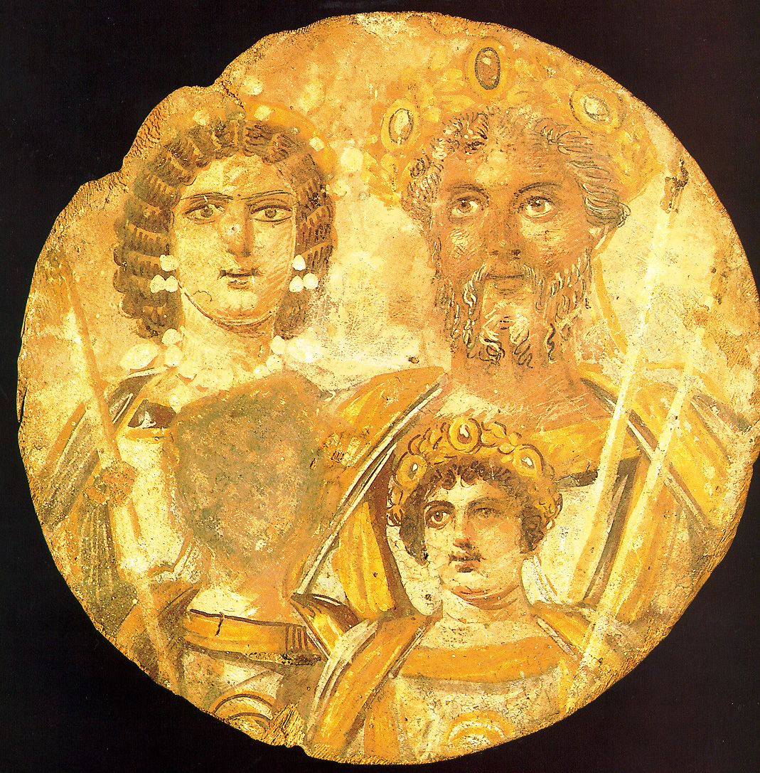 Septymiusz Sewer chciał, by Byzantion zniknął na zawsze. Nie udało mu się to. Na tondo widzimy go z żoną i synami, z których jednego, Getę, też próbowano usunąć z historii (źródło: domena publiczna).