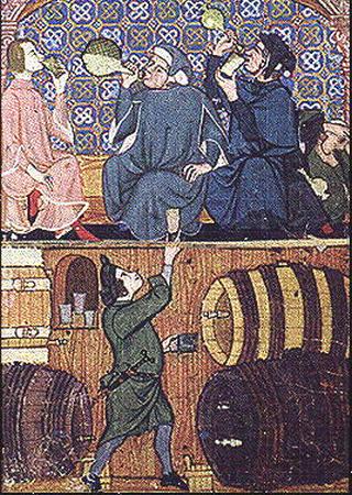 Pijaństwo - największa zmora średniowiecznych studentów.