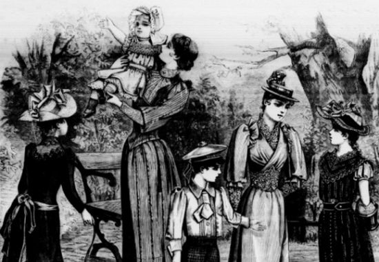 W XIX-wiecznej rodzinie każdy znał swoje miejsce, zachowywał się stosownie do wieku i według niego był ubrany (źródło: domena publiczna).