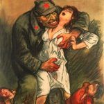 Niemiecka propaganda przedstawiała czerwonoarmistów jako gwałcicieli i morderców. No i w znacznej mierze rzeczywistość potwierdziła propagandowe slogany. Na ilustracji fragment plakatu Willibald Krain, który miał zachęcić Polaków do walki z Armią Czerwoną.
