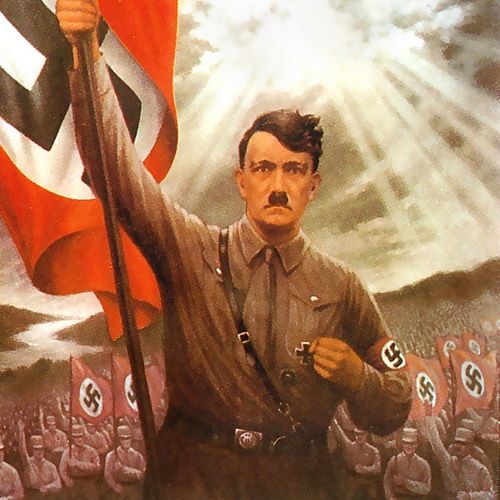 Malowanie swastyki i plakatów nazistowskich. Nietypowe 
