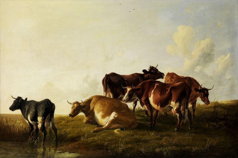 Grabieże nie ominęły również rolnictwa. Tylko do 1 września 1945 roku Sowieci zarekwirowali w Polsce 506 tys. sztuk bydła, ponad 114 tys. owiec i 206 tys. koni. Na ilustracji obraz Thomasa Sidneya Coopera (źródło: domena publiczna).