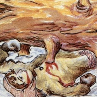 Któż wie, ile więźniarek gułagu zginęło przygniecione przez potężne syberyjskie drzewa? (fragment ilustracji pochodzącej z książki Eufrozyny Antonowny Kersnowskiej, która spędziła w Gułagu 12 lat, a swoje wspomnienia spisała i zilustrowała). Któż wie, ile więźniarek gułagu zginęło przygniecione przez potężne syberyjskie drzewa? (fragment ilustracji pochodzącej z książki Eufrozyny Antonowny Kersnowskiej, która spędziła w Gułagu 12 lat, a swoje wspomnienia spisała i zilustrowała).