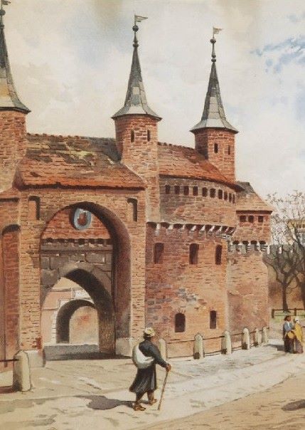 Krakowski barbakan, stanowiący dziś turystyczną atrakcję, powstał ze strachu przed turecką wyprawą przełomu lat 1498/1499 (źródło: domena publiczna).
