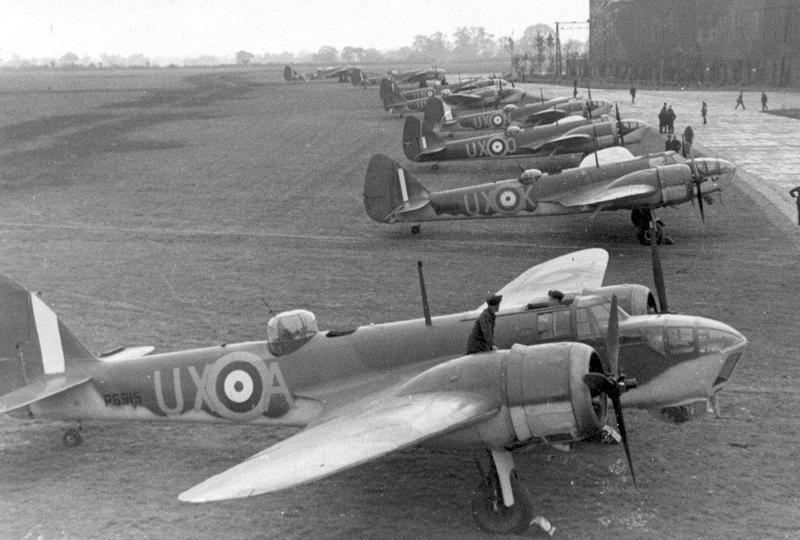 Bombowce Bristol Blenheim. Właśnie ich osłonę 2 lipca 1941 r. stanowiły samoloty Dywizjonu 308 (źródło: domena publiczna).