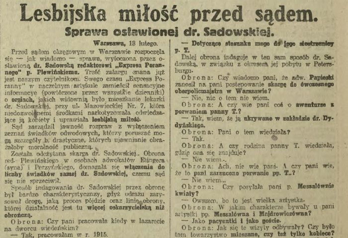 Sprawa wytoczona przez Sadowską redaktorowi "Kuriera Porannego" były szeroko opisywana przez prasę w całym kraju. Również krakowski "Ikac" nie omieszkał o niej napisać (źródło: domena publiczna).