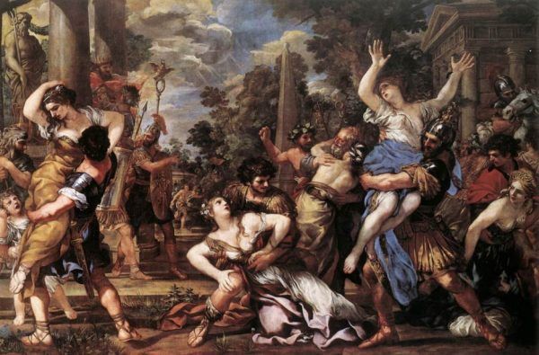 Porwanie Sabinek to jeden z rzymskich mitów założycielskich (tu na obrazie Pietra da Cortony).