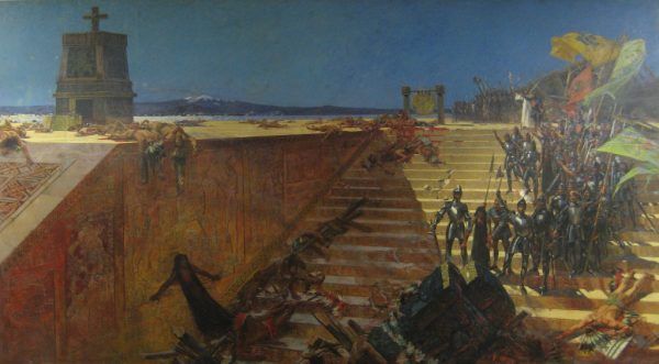 Upadek Tenochtitlan na obrazie Williama de Leftwicha Dodge’a, 1899 r.