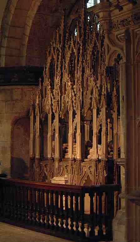 Nagrobek Edwarda II w katedrze w Gloucester - niedoszłe centrum kultu jego świętości (źródło: domena publiczna).