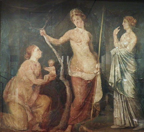 Rzymskie kobiety często potrzebowały opieki bogini Luciny, opiekunki narodzin. Tu ofiarowuje ona dziecko Venus (fot. Carole Raddato, CC BY-SA 2.0).