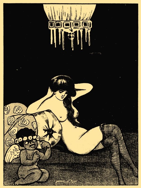 Ilustracja z erotycznego pisma "Amorek". 1925 rok.