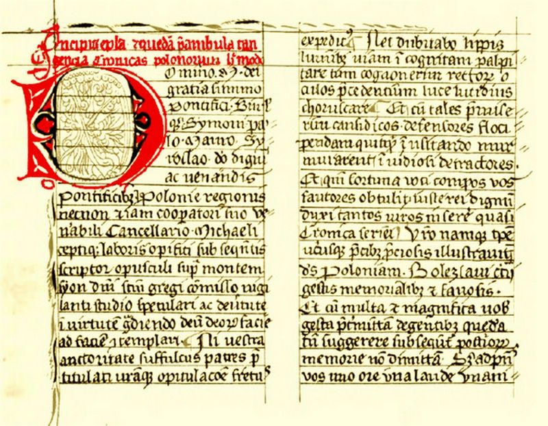 Rękopis Zamoyskich z XIV wieku, czyli najstarsza znana kopia dzieła Galla. Czy tu kryje się odpowiedź na pytanie o pochodzenie dziejopisarza? (źródło: domena publiczna)