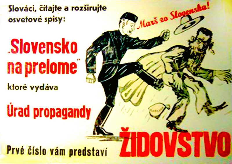 Kolejny przykład antysemickiej propagandy z okresu Słowacji księdza Tisy (źródło: domena publiczna).