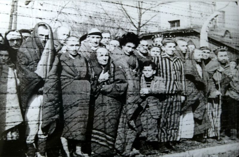 Szanse na przeżycie w Auschwitz rosły jeżeli słuchało się więźniów z dłuższym stażem. Na zdjęciu więźniowie obozu wyzwoleni przez Armię Czerwoną w styczniu 1945 roku (źródło: domena publiczna).