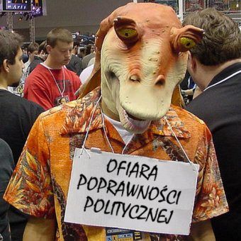 Poprawność polityczna zatacza coraz szersze kręgi, dotykając kolejnych bohaterów Gwiezdnych Wojen (fot. The Conmunity - Pop Culture Geek, lic. CC BY 2.0, ze zmianą tekstu). Poprawność polityczna zatacza coraz szersze kręgi, dotykając kolejnych bohaterów Gwiezdnych Wojen (fot. The Conmunity - Pop Culture Geek, lic. CC BY 2.0, ze zmianą tekstu).