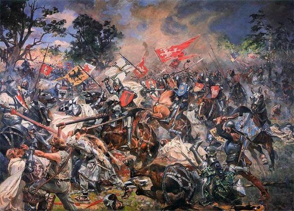 Czy zwycięstwo nad Krzyżakami rzeczywiście nie zostało wykorzystane? Bitwa pod Grunwaldem na obrazie Wojciecha Kossaka (źródło: domena publiczna).