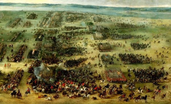 Zwycięstwo pod Kircholmem miało bardzo konkretny efekt - ocalenie Rygi. Obraz Pietera Snayersa "Bitwa pod Kircholmem" (źródło: domena publiczna).
