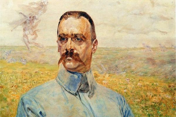 Piłsudski nawet się nie spodziewał, jak sprawnie Iłłakowiczówna przeprowadzi sprzedaż jego tekstu. Przyszły Marszałek na obrazie Jacka Malczewskiego z 1916 roku (źródło: domena publiczna).