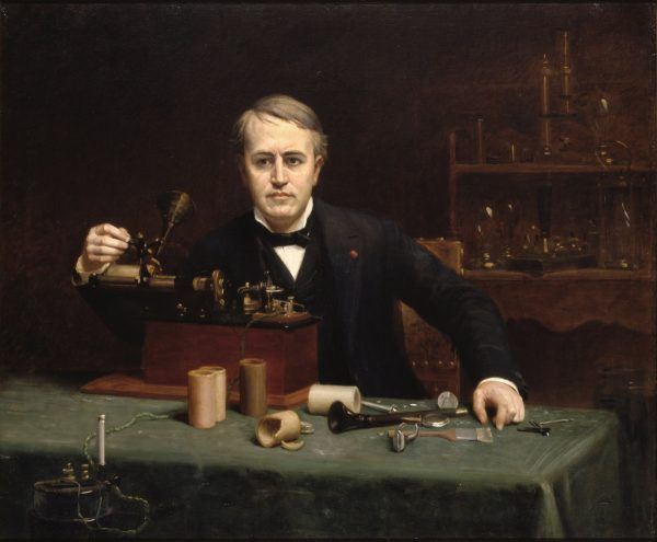 Thomas Alva Edison na portrecie Abrahama Archibalda Andersona (domena publiczna).