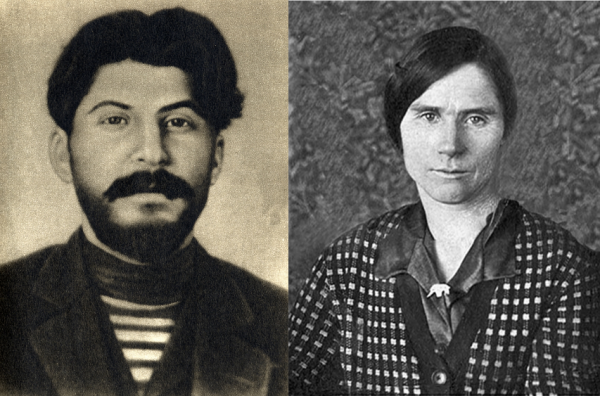 Stalin w roku 1912, niedługo przed pojawieniem się w Kuriejce (zdjęcie z pamiątkowej książki wydanej w 1940 r., domena publiczna). Marynarską koszulkę wspominała Lidia jeszcze po wojnie (po prawej - zdjęcie Lidii z okresu po 1945 r., źródło: domena publiczna).
