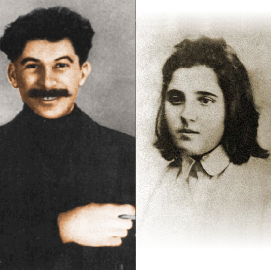 Gdy miłość zapłonęła, Stalin miał 40, a Nadia - 16 lat. Na zdjęciach: Stalin w wieku 37, Nadia - 17 lat. Kobieta czy dziecko? (źródło: domena publiczna)