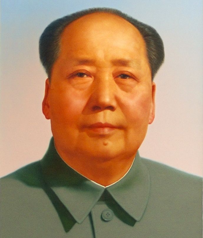 Szalone pomysły Mao Zedonga doprowadziły do śmierci głodowej dziesiątek milionów ludzi. Na ilustracji portret chińskiego dyktatora autorstwa Zhang Zhenshi.