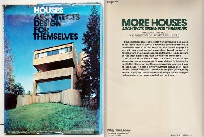Karin wydała nawet książkę, "Houses Architects Design for Themselves" (McGraw-Hill 1974), ale chciała większej sławy... Na zdjęciu okładka jej dzieła oraz strona tytułowa kontynuacji książki, w której przygotowaniu już nie mogła uczestniczyć...