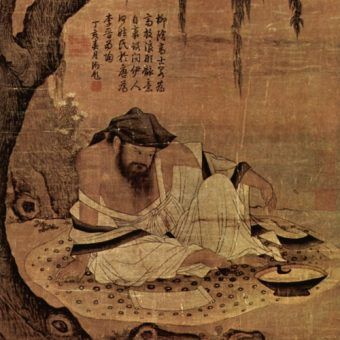 Ilustracja"Uczony na łące" z czasów dynastii Song (XI wiek) (źródło: domena publiczna").
