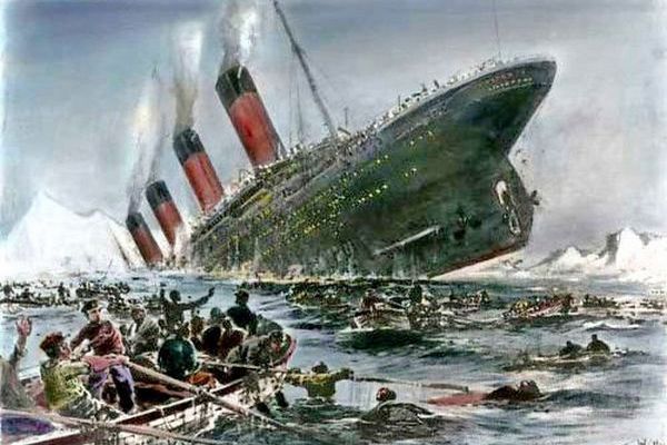 Tragedia Titanica do dziś budzi emocje. Obraz Willy'ego Stöwera "Zatonięcie Titanica" (źródło: domena publiczna).