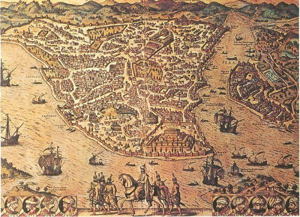 Mapa XVIII-wiecznego Konstantynopola. To właśnie tutaj Casanova poszerzał swoje horyzonty (źródło: domena publiczna).