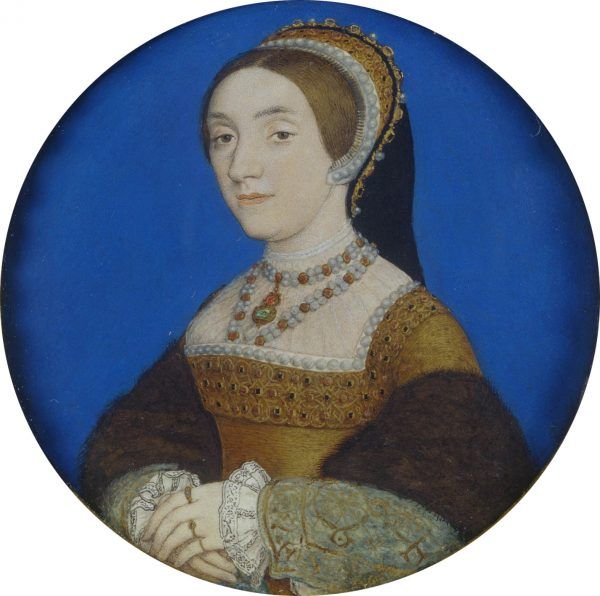Zaczynała jako dwórka Anny, skończyła jako jej następczyni... Katarzyna Howard na portrecie pędzla Hansa Holbeina ok. 1540 roku (źródło: domena publiczna).
