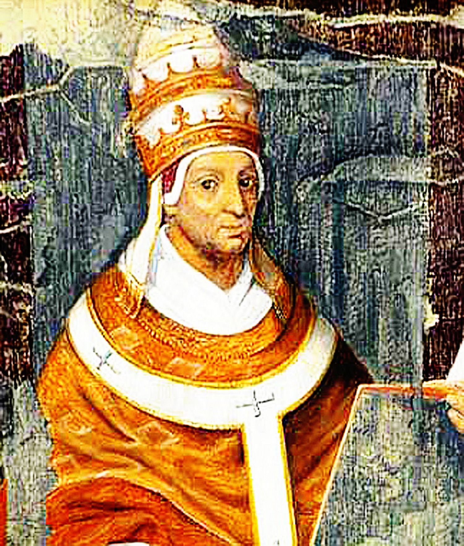 Jan XXII - papież, który nie wierzył w piekło - na średniowiecznym fresku z Awinionu (źródło: domena publiczna).