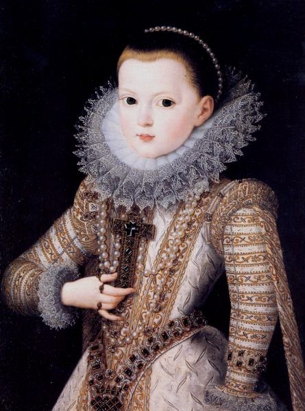 Sześcioletnia Anna Austriacka na obrazie Juana Pantoji de la Cruza. To dla niej mały Ludwik Burbon szykował swój "pakiecik" (źródło: domena publiczna).