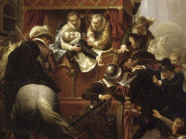 Polscy magnaci mieli nieszczęście trafić w centrum zamieszania powstałego po królobójstwie. Zamach na Henryka IV na obrazie Charlesa-Gustave’a Houseza (źródło: domena publiczna).