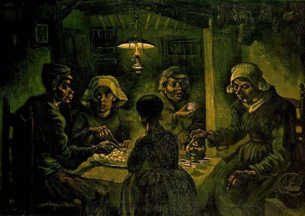 Obraz nędzy nauczyciela X., wyłaniający się z zeznań świadków, wzruszył przysięgłych i publiczność procesową do łez. Na ilustracji obraz Vincenta van Gogha "Jedzący kartofle" (źródło: domena publiczna).