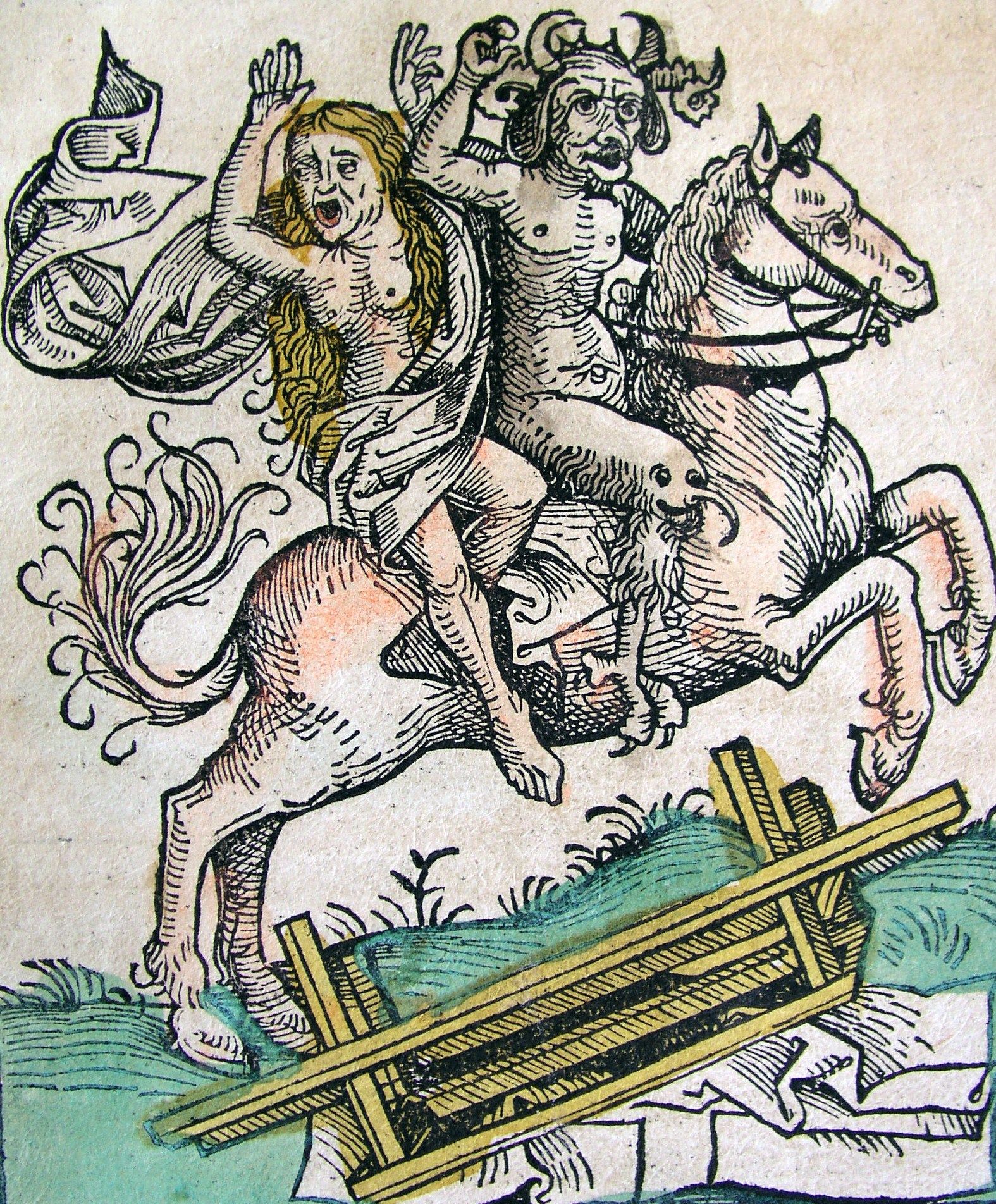 Z natury grzeszna, kobieta była wymarzoną kochanką dla diabłów i demonów. Kronika Norymberska z 1493 roku (źródło: domena publiczna).