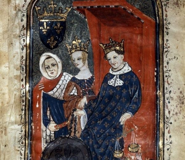 Filip VI z małżonką Joanną. Choć nieraz zalazła mu za skórę, trwał przy niej... aż do jej śmierci (źródło: domena publiczna).