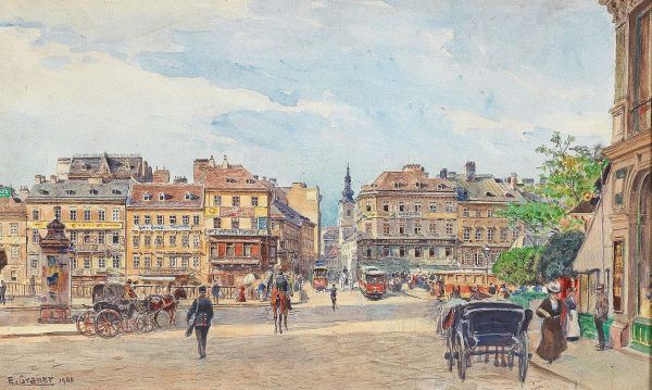 Przybywając w 1906 roku po raz pierwszy do Wiednia oczom Hitlera ukazały się właśnie takie widoki. Na ilustracji obraz Ernsta Granera (źródło: domena publiczna).