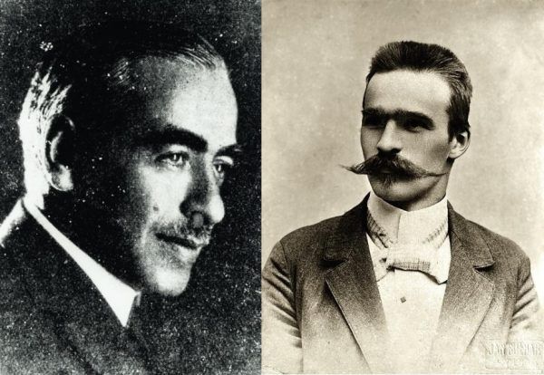 Aleksander Hertz (po lewej) na początku XX wieku trafił na Syberię za pomoc socjalistom. Wśród nich był również Józef Piłsudski (źródło: domena publiczna).