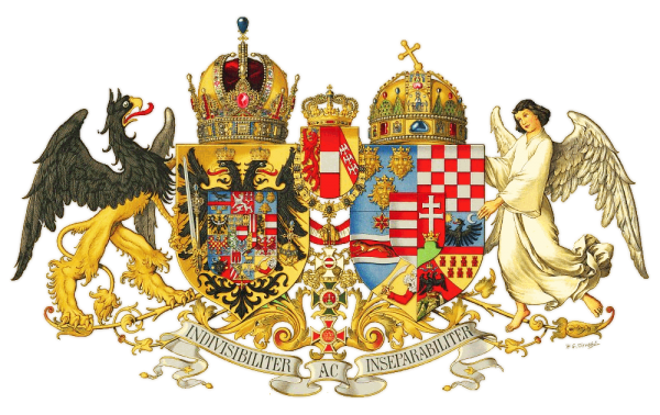 Herb Austro-Węgier (autor: Hugo Gerhard Ströhl, źródło: domena publiczna). Herb Austro-Węgier (autor: Hugo Gerhard Ströhl, źródło: domena publiczna).