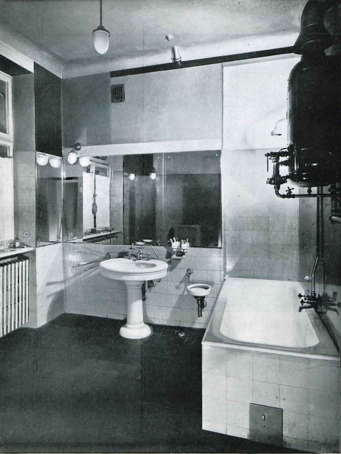 Projekt nowoczesnej łazienki Barbary i Stanislawa Brukalskich (źródło: „Wnętrze” nr 3, 1933).