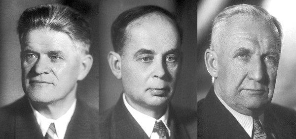 Gdy w 1958 roku Pawieł Czerenkow (pierwszy z lewej), Ilja Frank (w środku) i Igor Tamm odbierali Nagrodę Nobla w dziedzinie fizyki stwierdzili, że nieżyjący już wtedy Siergiej Wawiłow w takim samym stopniu zasługiwał na tę nagrodę (domena publiczna).