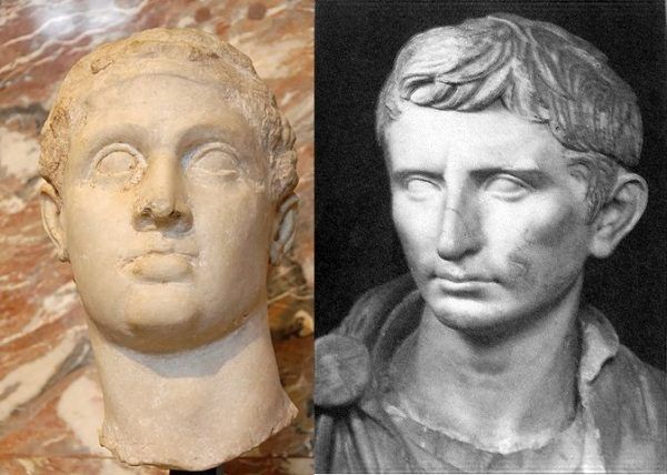 Aby wymierzyć sprawiedliwość zabójcom Cezara swoje siły połączyli, dotychczas skłóceni Marek Antoniusz i Oktawian August (źródło: domena publiczna).