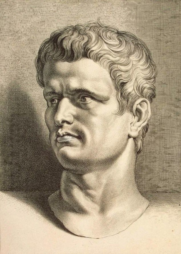 Brutus wybrał śmierć z rąk własnego przyjaciela. Na ilustracji podobizna Brutusa autorstwa Petera Paula Rubensa (źródło: domena publiczna).