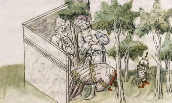 Odnalezienie zwłok samobójcy w średniowieczu wywoływało nie mniejszy szok niż dzisiaj. Miniatura z francuskiego manuskryptu z przełomu XIV i XV wieku.