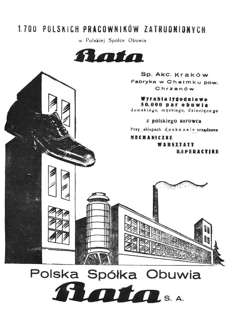 Bata. Niby firma czeska, ale w Polsce miała - według plakatu - aż 1700 pracowników.