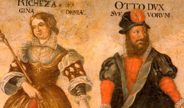 Królowa Rycheza i jej brat Otton. Malowidło nowożytne.