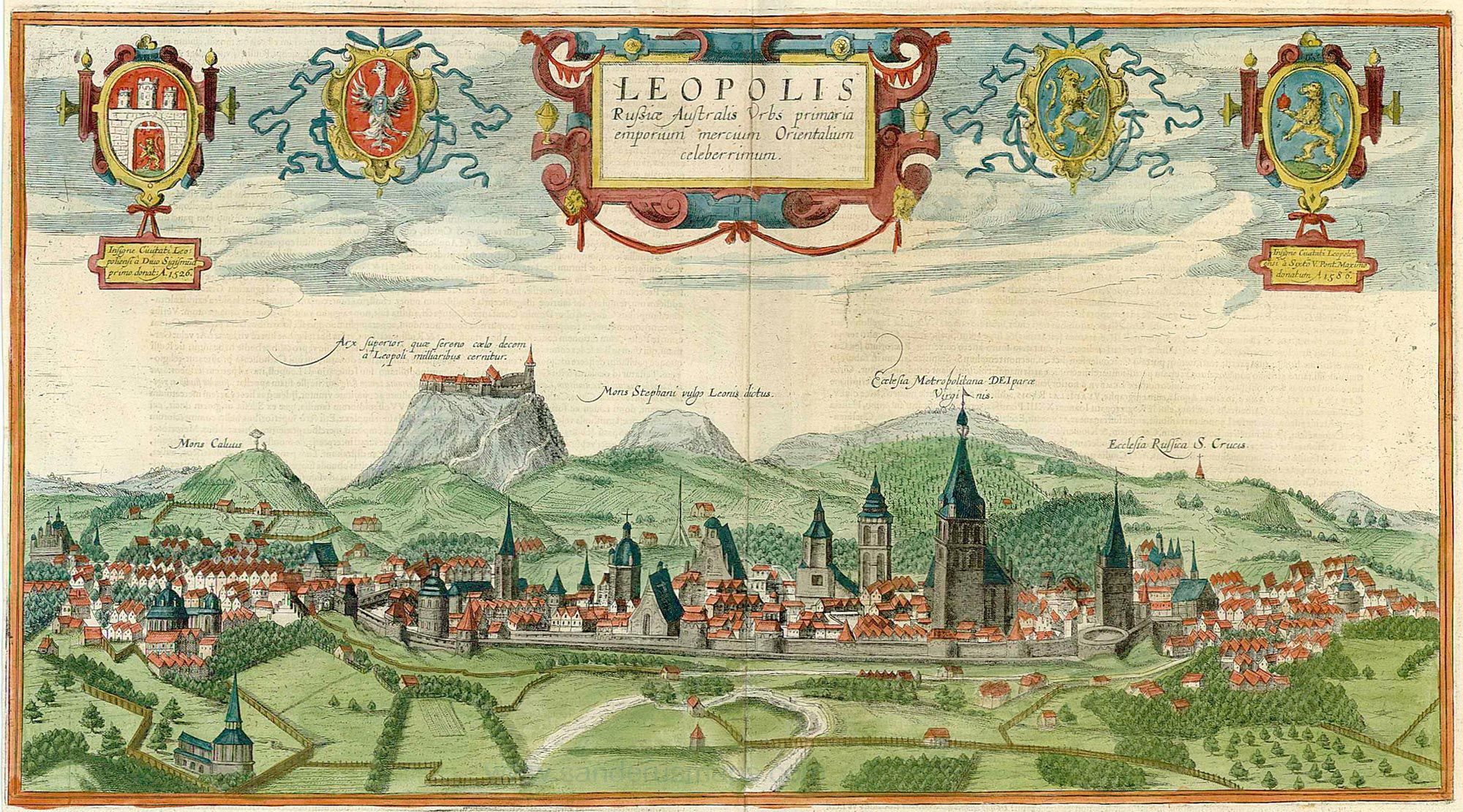 Kiedy w 1648 r. pod Lwów nadciągały wojska Chmielnickiego, miasto na pewno nie wyglądało tak sielankowo, jak na tej XVII-wiecznej panoramie (źródło: domena publiczna).